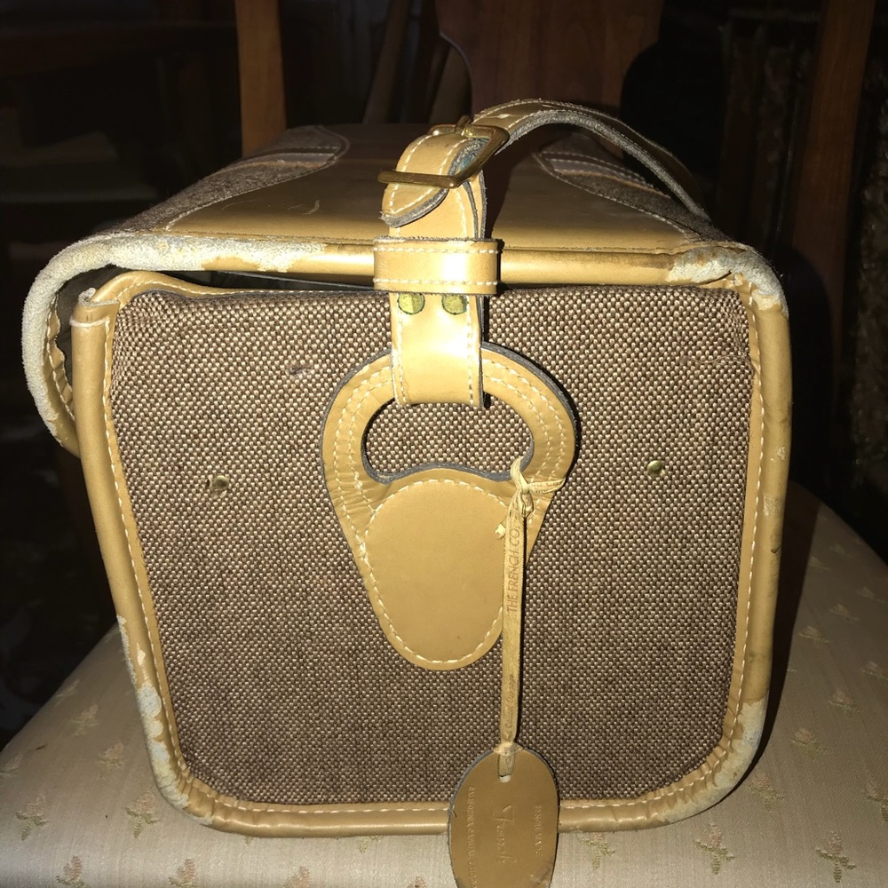 Vintage Train Case Tweed & Leather Gem